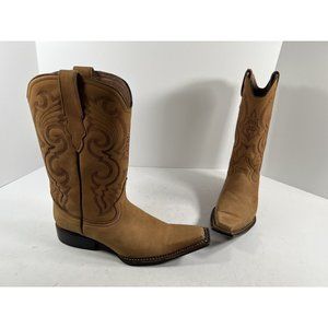 Mexico Pointed Toe Brown Cowboy JAR Boots Men 6 Women 8